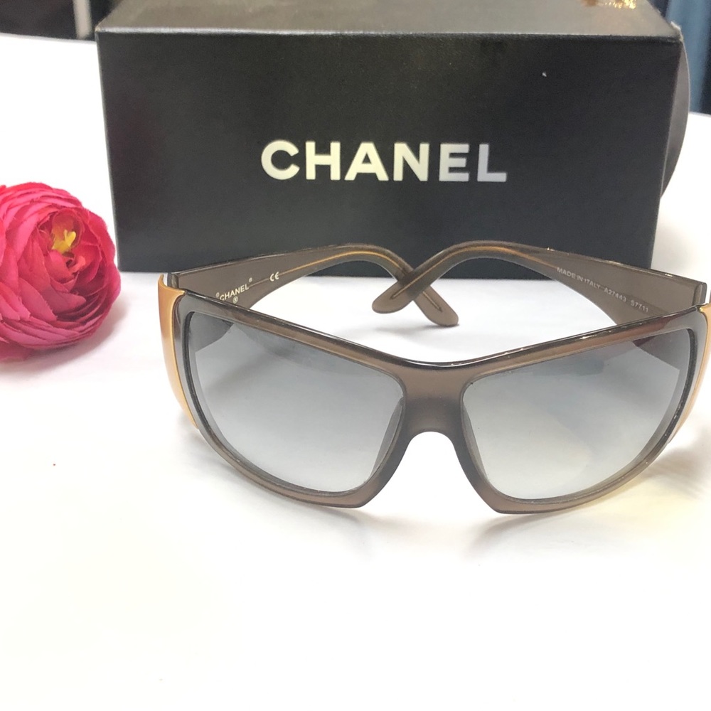 SOLD ❤️CHANEL Brown Wrap Sunglasses - Picture 1 of 6